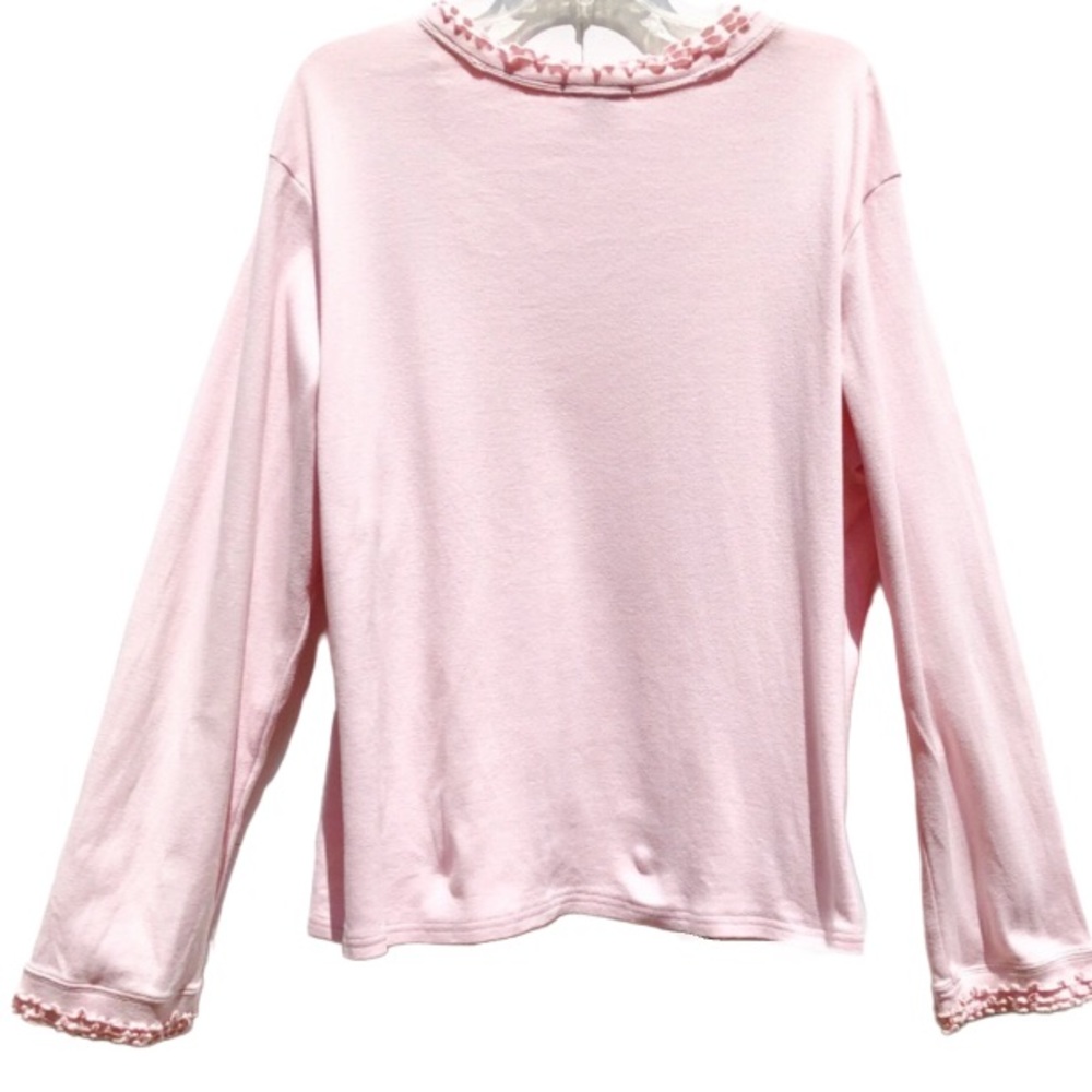 Joan Vass Open Front Pastel Pink Tuxedo Cardigan, Size 2X - Picture 10 of 16